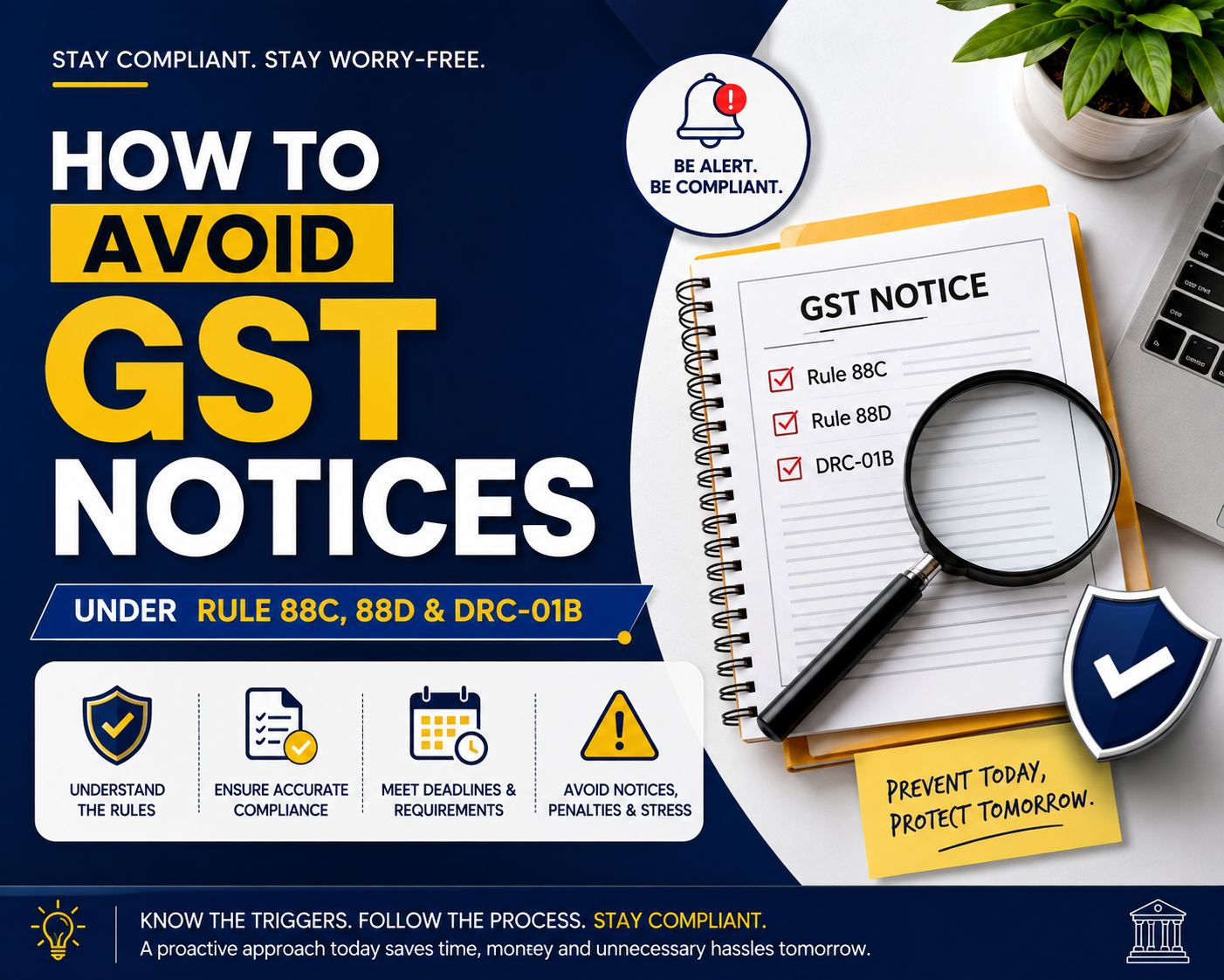 How To Avoid GST Notices Under Rule 88C, 88D & DRC-01B
